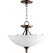 Quorum International Jardin 3 Light 15" Wide Pendant / Semi-Flush Ceiling Fixture Oiled Bronze