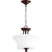 Quorum International Rossington 2 Light 13" Wide Pendant / Semi-Flush Ceiling Fixture Oiled Bronze