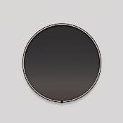 Quorum International Avior 48" Diameter Circular Flat Metal Framed Wall Mounted Bathroom Mirror with LED Lighting Black