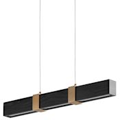 Quorum International Decca 24" Wide LED Linear Chandelier Aged Brass / Black Oak