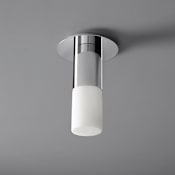 Quorum International Pilar 6" Wide 9" Tall LED Flush Mount Ceiling Fixture Polished Chrome / Matte Opal Glass
