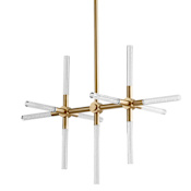 Quorum International Tali 33" Wide LED Abstract Chandelier Aged Brass
