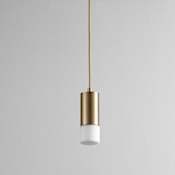 Quorum International Magneta 3" Wide LED Mini Pendant Aged Brass / Matte Opal Shade