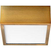 Quorum International Pyxis 8" Wide LED Flush Mount Square Ceiling Fixture Aged Brass