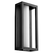 Quorum International Aperto 18" Tall LED Outdoor Wall Sconce with Frosted Glass Shade Black