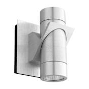 Quorum International Razzo 6" Tall LED Outdoor Wall Sconce Brushed Aluminum