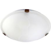 Quorum International 2 Light 12" Wide Semi-Flush Bowl Ceiling Fixture with Faux Alabaster Shade Oiled Bronze