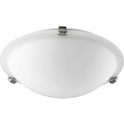 Quorum International 2 Light 12" Wide Flush Mount Ceiling Fixture Satin Nickel / Satin Opal