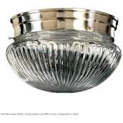 Quorum International 1 Light Flushmount Ceiling Fixture with Clear Ribbed Glass Shade Satin Nickel