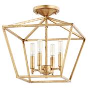 Quorum International Gabriel 4 Light 13" Wide Semi-Flush Ceiling Fixture Gold Leaf