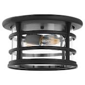 Quorum International Haley 2 Light 11" Wide Flush Mount Drum Outdoor Ceiling Fixture Textured Black