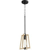 Quorum International Alpine 8" Wide Mini Pendant Noir / Driftwood
