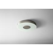 Quorum International Dione 15" Wide LED Flush Mount Drum Ceiling Fixture Satin Nickel