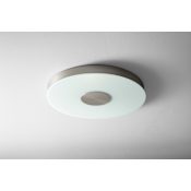 Quorum International Dione 21" Wide LED Flush Mount Drum Ceiling Fixture Satin Nickel