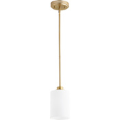 Quorum International Lancaster Single Light 5" Wide Mini Pendant Aged Brass