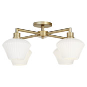 Quorum International Wallinger 4 Light 26" Wide Flush Mount Ceiling Fixture Aged Brass