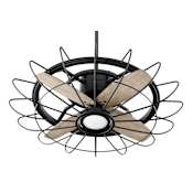 Quorum International Mira 30" 4 Blade Indoor / Outdoor LED Ceiling Fan with Wall Control Noir