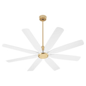Quorum International Rosales 60" 8 Blade Indoor / Outdoor Ceiling Fan with Remote and Wall Control Aged Brass