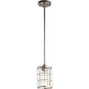 Quorum International Ellis Single Light 5" Wide Mini Pendant Satin Nickel