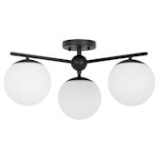 Quorum International Jasper 3 Light 22" Wide Semi-Flush Globe Ceiling Fixture Matte Black
