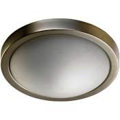 Quorum International 2 Light Flushmount Ceiling Fixture with Satin Opal Frosted Glass Shade Satin Nickel / Satin Opal