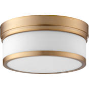 Quorum International Celeste 2 Light 12" Wide Flush Mount Drum Ceiling Fixture Aged Brass