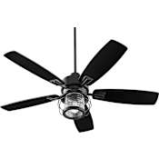 Quorum International Galveston 52" 5 Blade LED Indoor Ceiling Fan with Wall Control Noir