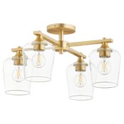 Quorum International Veno 4 Light 22" Wide Semi-flush Ceiling Fixture Aged Brass