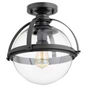 Quorum International Meridian 13" Wide Semi-flush Globe Ceiling Fixture Noir