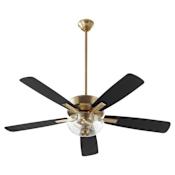 Quorum International Ovation 52" 5 Blade Indoor Ceiling Fan Aged Brass