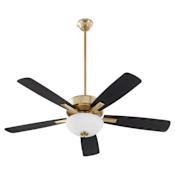Quorum International Ovation 52" 5 Blade Indoor Ceiling Fan Aged Brass