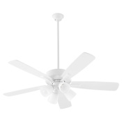 Quorum International Ovation 52" 5 Blade Indoor Ceiling Fan with Shades Studio White