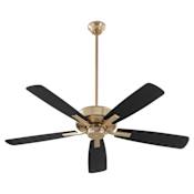 Quorum International Ovation 52" 5 Blade Indoor Ceiling Fan Aged Brass