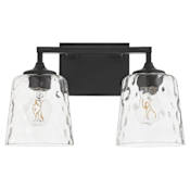 Quorum International Eldorado 2 Light 16" Wide Vanity Light with Shades Matte Black