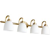 Quorum International Reyes 4 Light 34" Wide Vanity Light Aged Brass