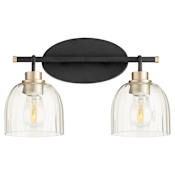 Quorum International Espy 2 Light 16" Wide Bathroom Vanity Light Noir / Aged Brass