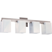 Quorum International Modus 4 Light Bathroom Vanity Light Satin Nickel