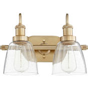 Quorum International Fort Worth 2 Light 18" Wide Vanity Light Aged Brass