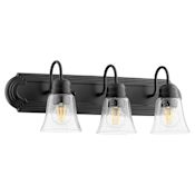Quorum International 3 Light 8" Tall Bathroom Vanity Light Noir