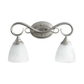 Quorum International Powell 2 Light Bathroom Vanity Light Classic Nickel