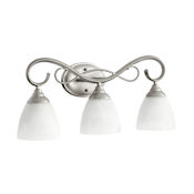 Quorum International Powell 3 Light Bathroom Vanity Light Classic Nickel