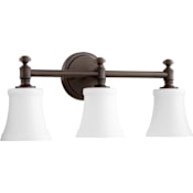 Quorum International Rossington 3 Light 21-1/2" Wide Bathroom Vanity Light with Satin Opal Shade Oiled Bronze / Satin Opal