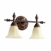 Quorum International Rio Salado 2 Light Bathroom Vanity Light Toasted Sienna / Mystic Silver