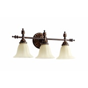 Quorum International Rio Salado 3 Light Bathroom Vanity Light Toasted Sienna / Mystic Silver