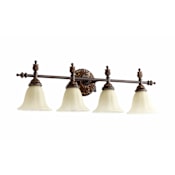 Quorum International Rio Salado 4 Light Bathroom Vanity Light Toasted Sienna / Mystic Silver