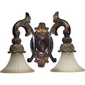 Quorum International Two Light 18.5" Wide Bathroom Fixture from the Madeleine Collection Corsican Gold