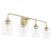 Quorum International Lacy 4 Light 32" Wide Vanity Light Aged Brass