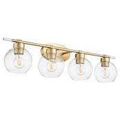 Quorum International Volan 4 Light 33" Wide Vanity Light Aged Brass