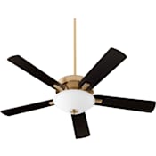 Quorum International Premier 52" 5 Blade LED Indoor Ceiling Fan Aged Brass