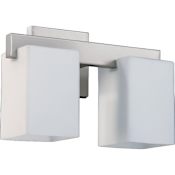 Quorum International Modus 2 Light Bathroom Vanity Light Satin Nickel